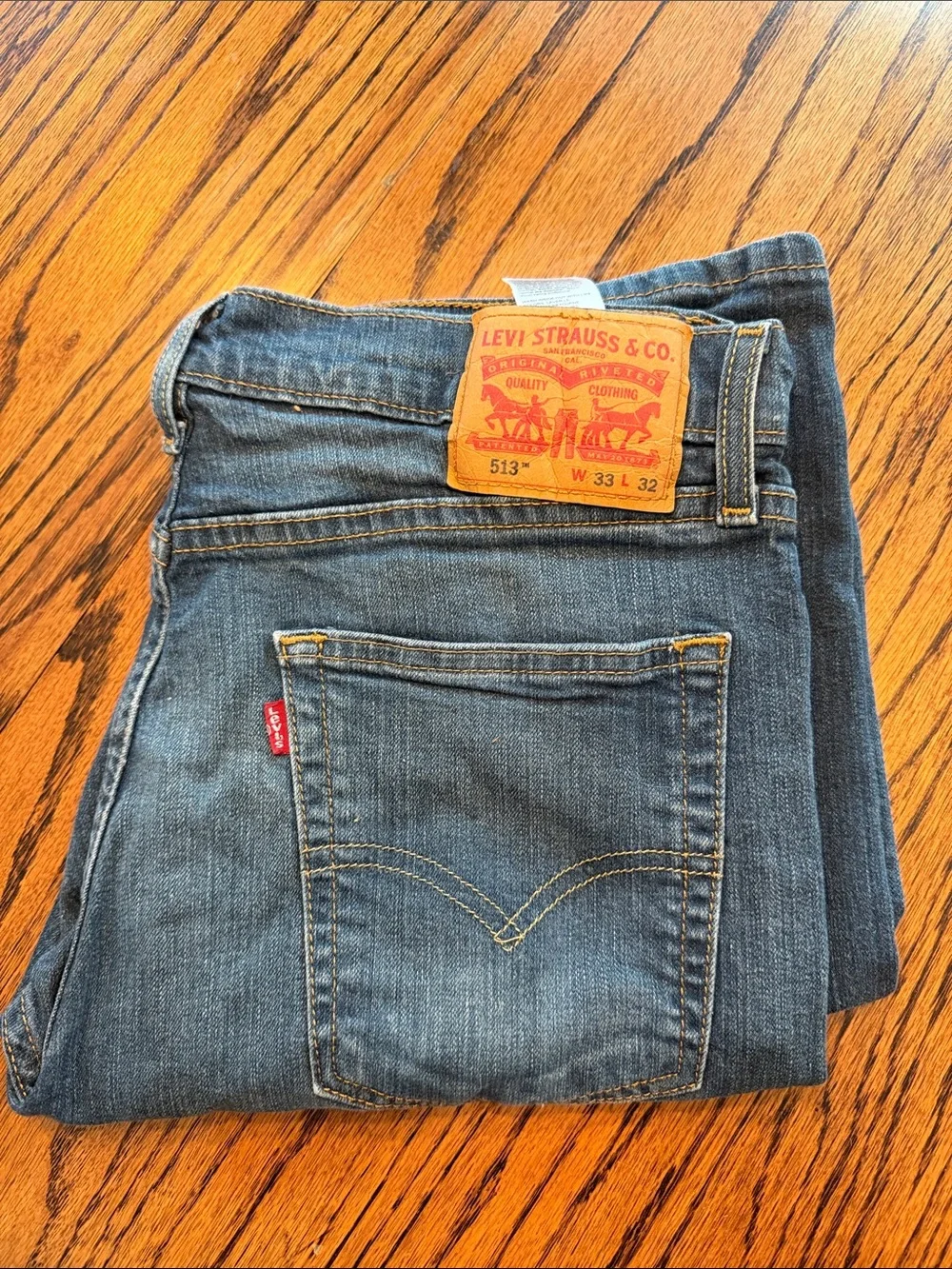 Levi's Denim Jeans in Faded Blue with Red Tab